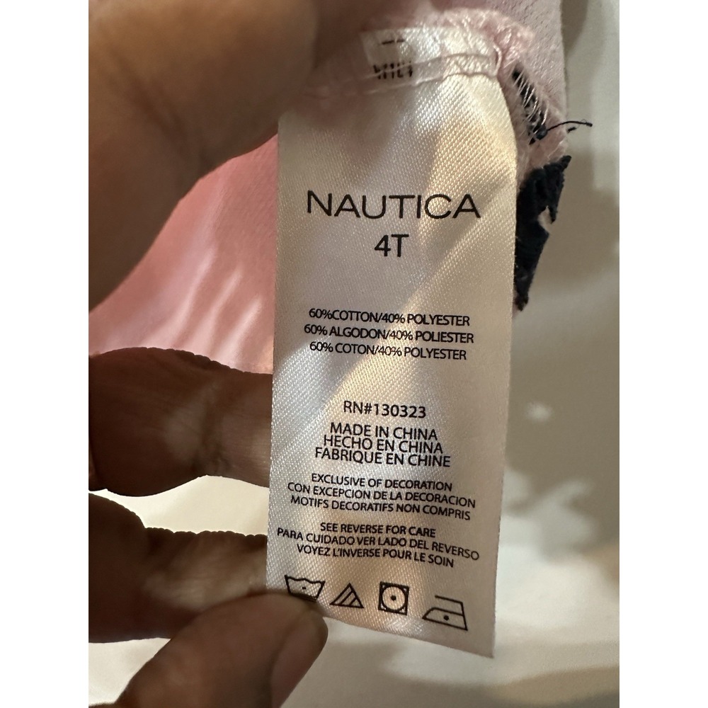 Nautica Toddler Boy Pink Short Sleeve Pique Polo Shirt Size 4T Embroidered Logo - Picture 7 of 7